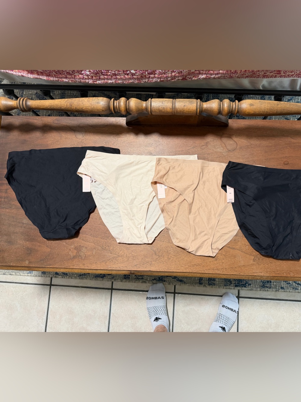 Victoria's Secret 4-Pack Bikini Briefs in Black, Nude, and Cream